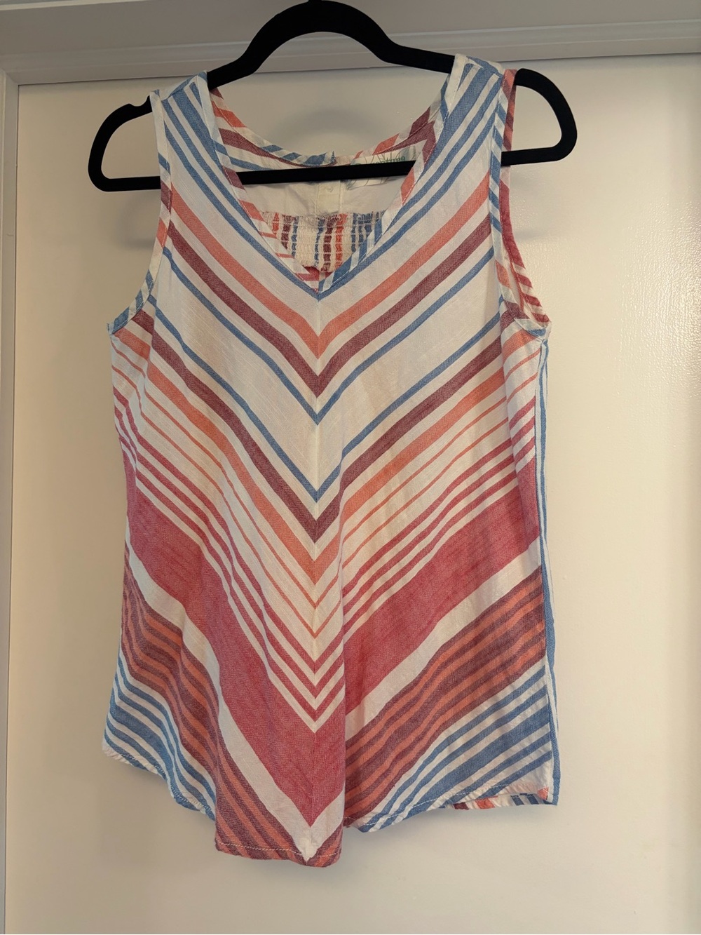 Aventura - 100% Organic Cotton Striped Tank Top - white/blue/pink multi - size S